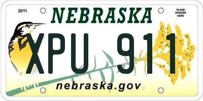 NE license plate XPU911