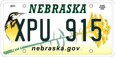 NE license plate XPU915