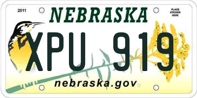 NE license plate XPU919