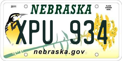 NE license plate XPU934