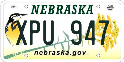 NE license plate XPU947