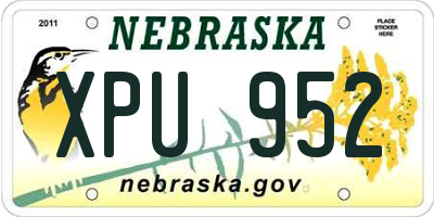 NE license plate XPU952