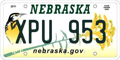 NE license plate XPU953