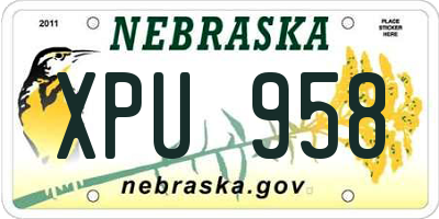 NE license plate XPU958