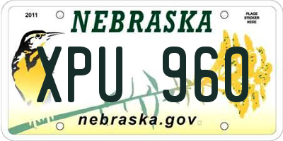 NE license plate XPU960