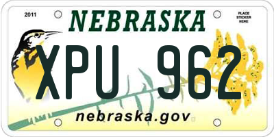 NE license plate XPU962