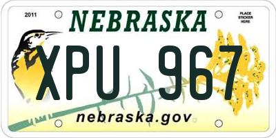 NE license plate XPU967