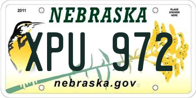 NE license plate XPU972