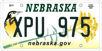 NE license plate XPU975