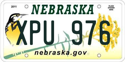 NE license plate XPU976