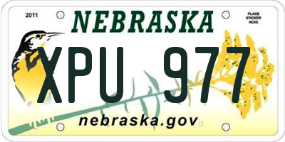 NE license plate XPU977