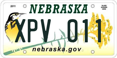NE license plate XPV011