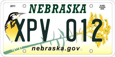 NE license plate XPV012