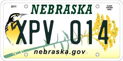 NE license plate XPV014