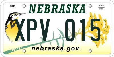 NE license plate XPV015