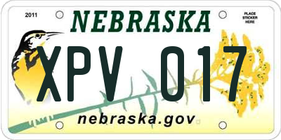 NE license plate XPV017