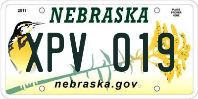 NE license plate XPV019