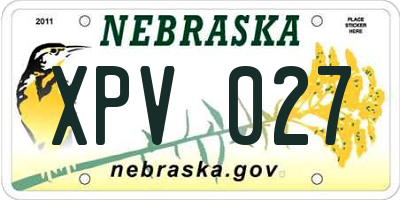 NE license plate XPV027