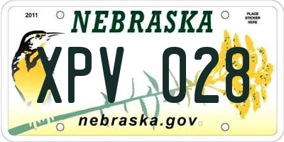 NE license plate XPV028