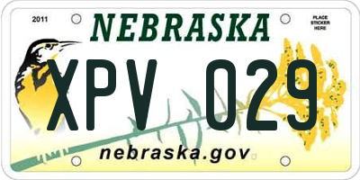 NE license plate XPV029