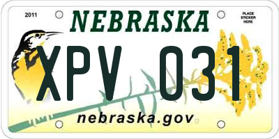 NE license plate XPV031