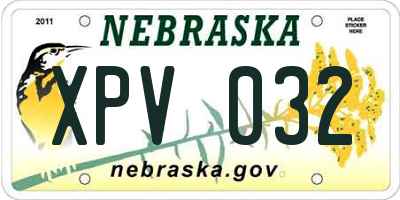 NE license plate XPV032