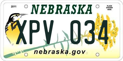 NE license plate XPV034