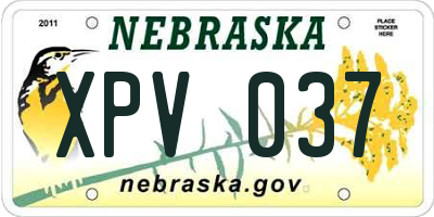 NE license plate XPV037