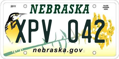 NE license plate XPV042