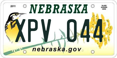 NE license plate XPV044