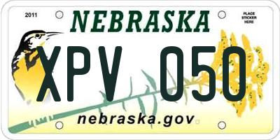 NE license plate XPV050