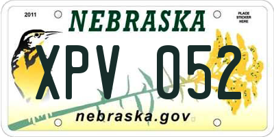 NE license plate XPV052