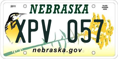NE license plate XPV057