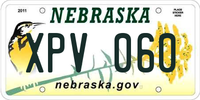 NE license plate XPV060