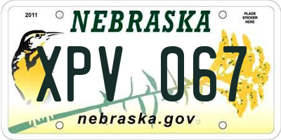 NE license plate XPV067