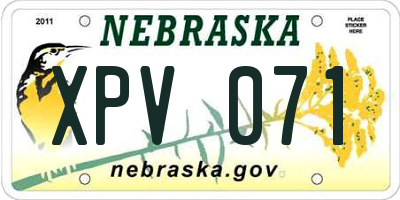 NE license plate XPV071