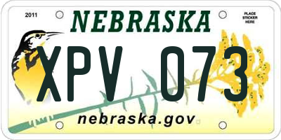 NE license plate XPV073