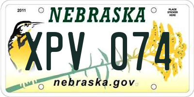 NE license plate XPV074