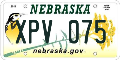 NE license plate XPV075