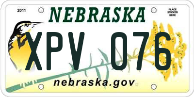 NE license plate XPV076