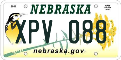 NE license plate XPV088