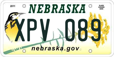 NE license plate XPV089