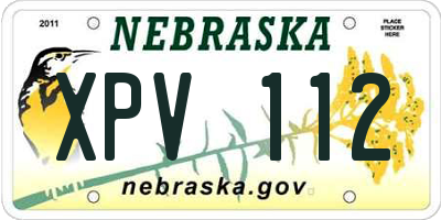 NE license plate XPV112