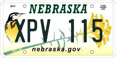 NE license plate XPV115