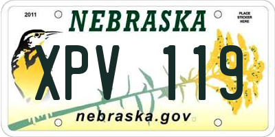 NE license plate XPV119