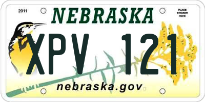 NE license plate XPV121
