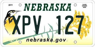 NE license plate XPV127