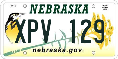 NE license plate XPV129