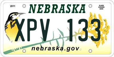NE license plate XPV133