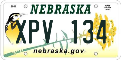NE license plate XPV134